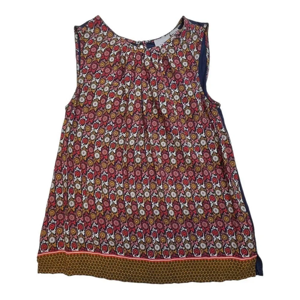 Anthropologie Vanessa Virginia Printed Sleeveless Blouse Women’s Large - Picture 5 of 12